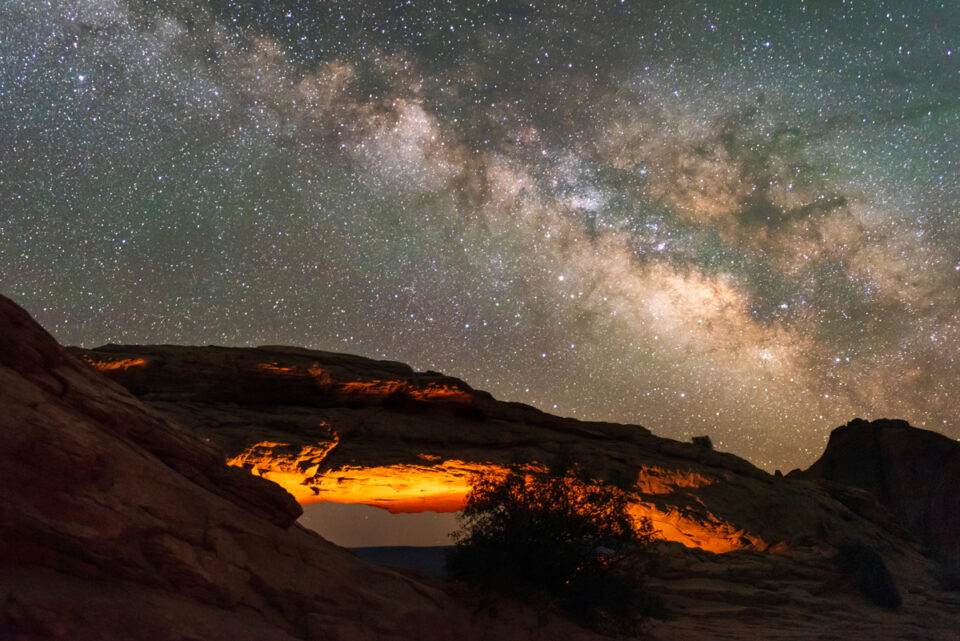 Milky way over Mesa Arch at Canyonlands