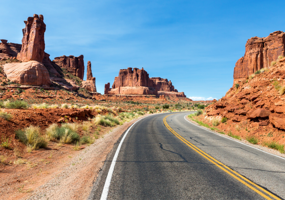 scenic drive at Arches National Park